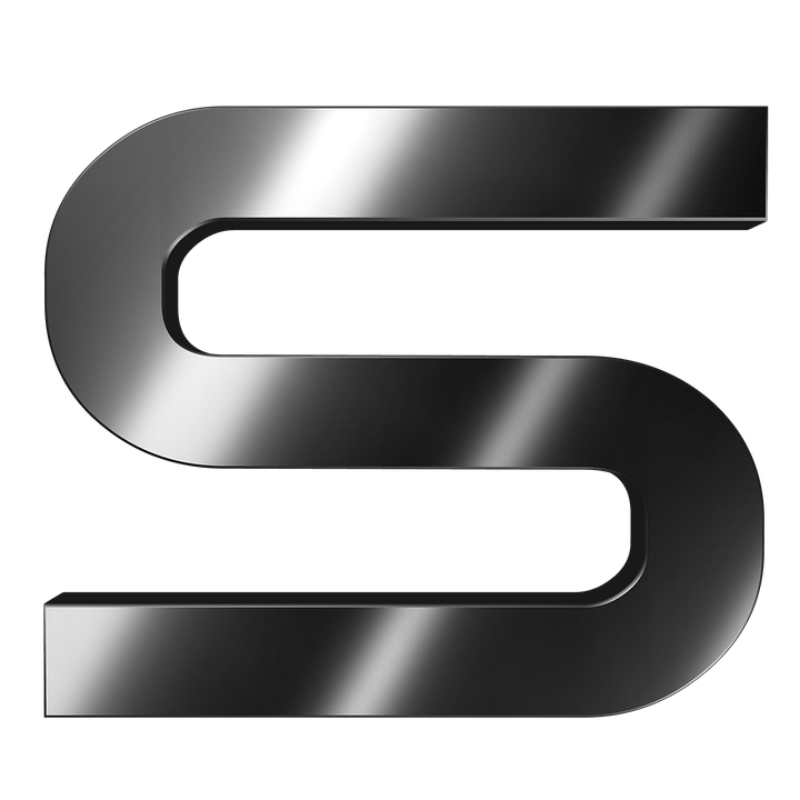 Metallic Letter S Design PNG Image