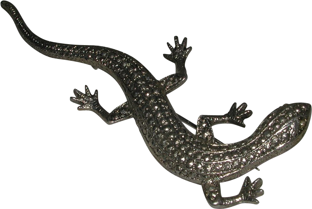 Metallic Lizard Sculpture PNG Image