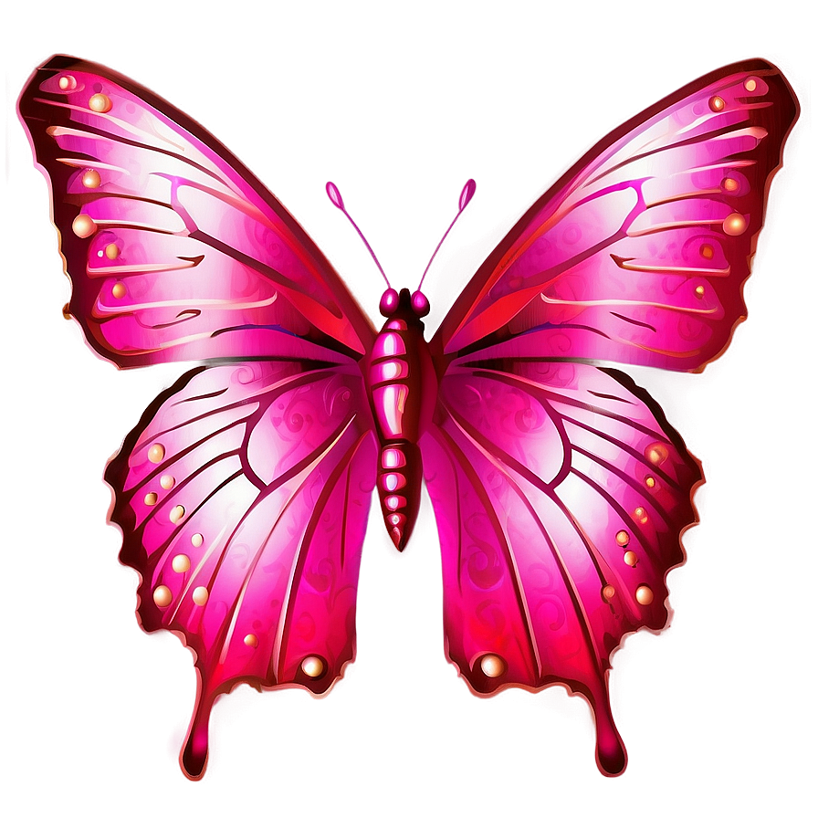 Metallic Pink Butterfly Png Aah2 PNG Image