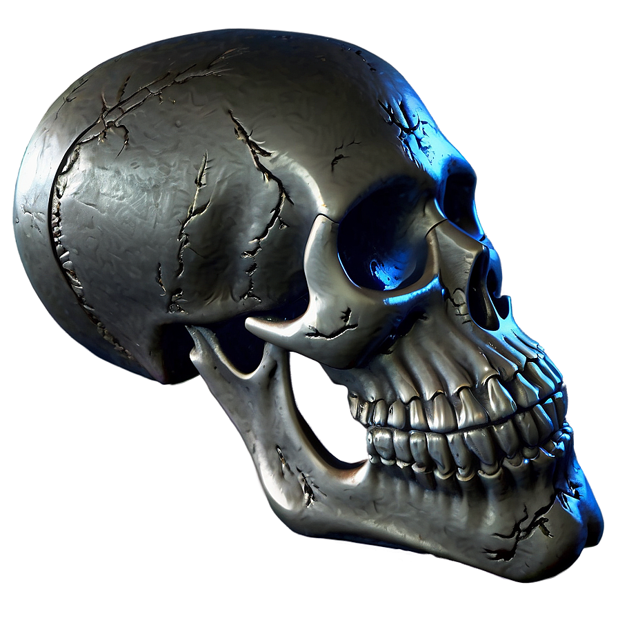 Metallic Pirate Skull Graphic PNG Image