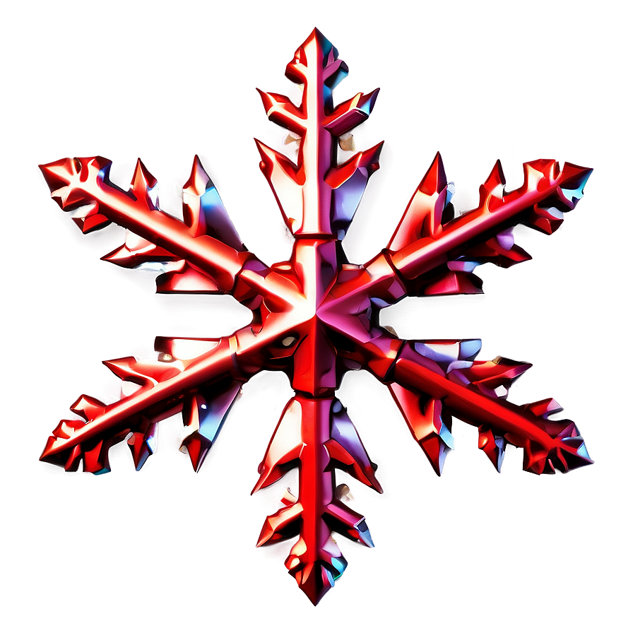 Metallic Red Snowflake Png 06282024 PNG Image