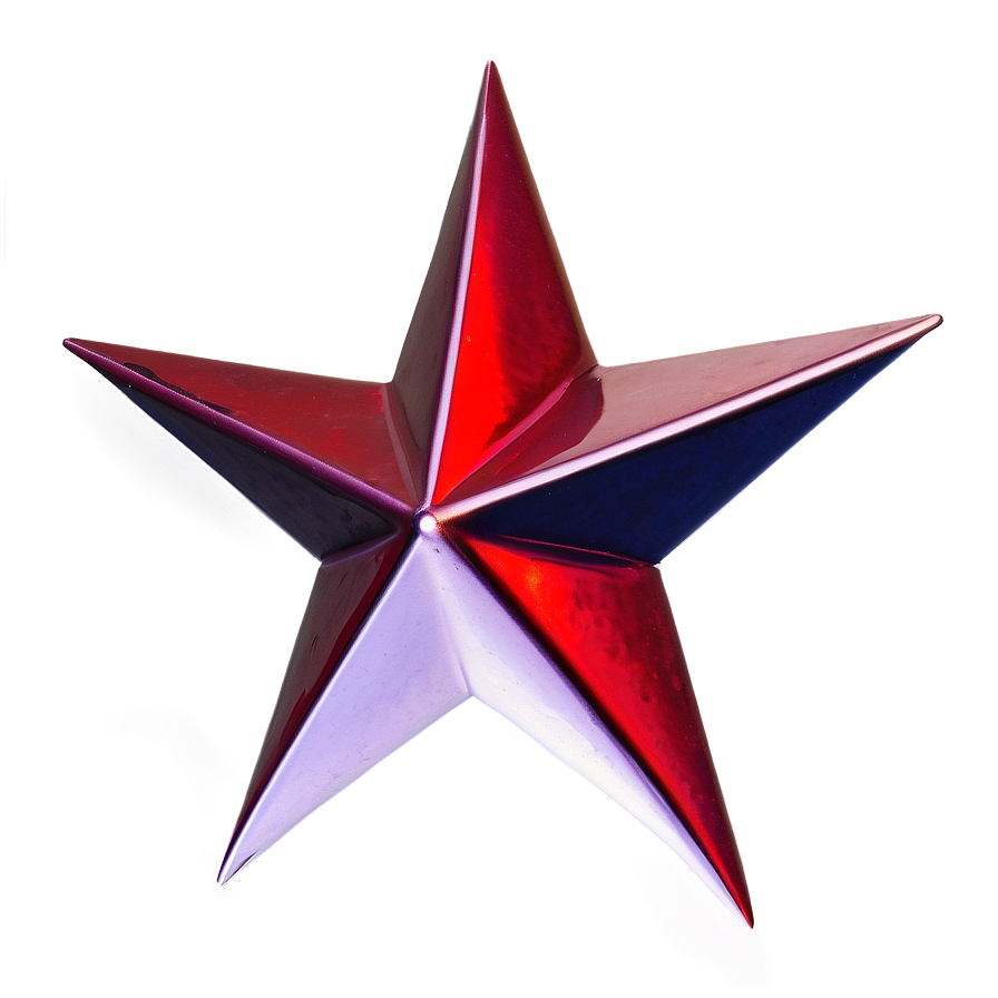 Metallic Red Star Png Htj89 PNG Image