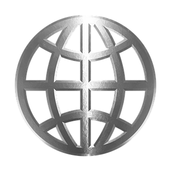 Metallic World Icon PNG Image