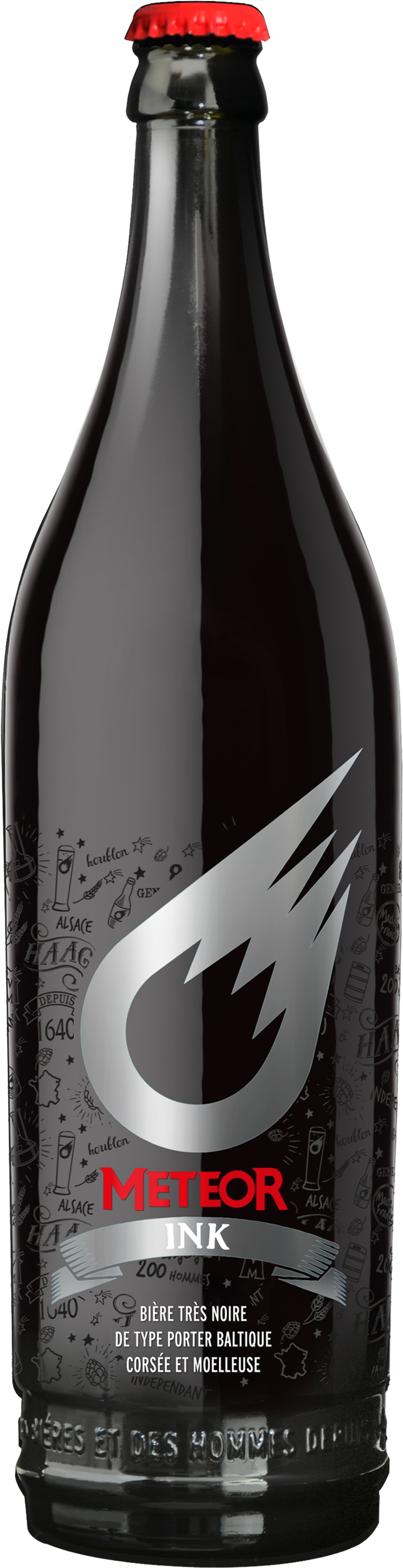 Meteor Ink Beer Bottle PNG Image