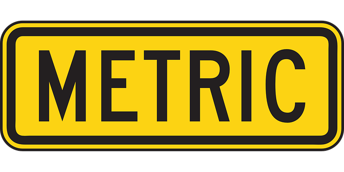 Metric Sign Yellow Black PNG Image