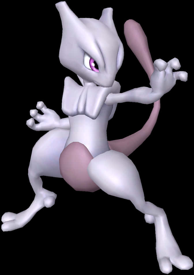 Mewtwo Pokemon Character Pose PNG Image