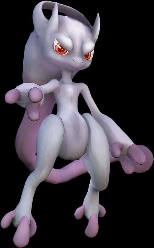 Mewtwo Powerful Psychic Pokemon PNG Image