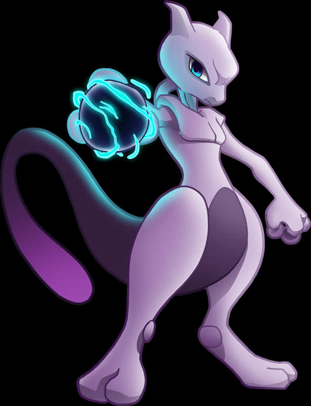 Mewtwo Psychic Power Pose PNG Image