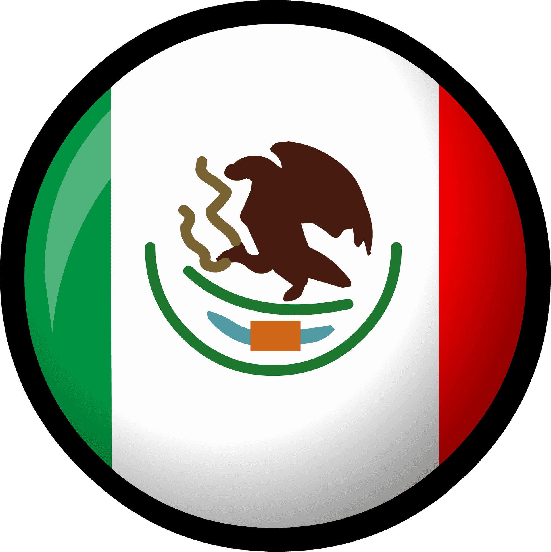 Mexican Flag Button PNG Image