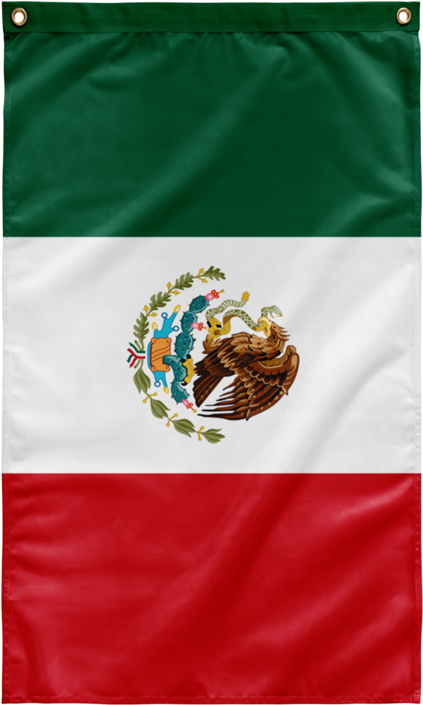 Mexican Flag Vertical Display PNG Image