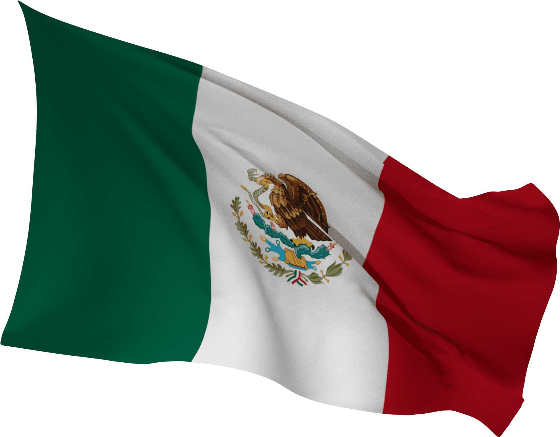 Mexican Flag Waving PNG Image