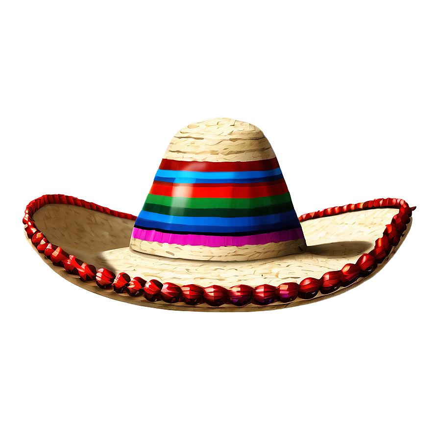 Mexican Hat With Pom Poms Png Hln89 PNG Image