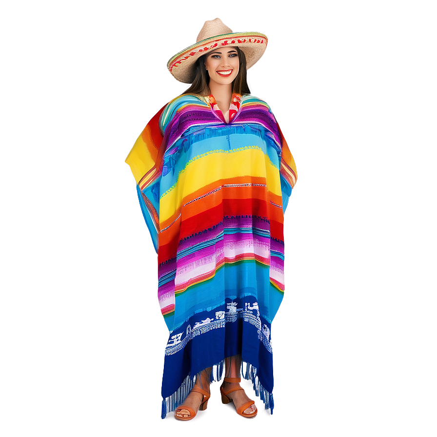 Mexican Poncho Fiesta Wear Png 06282024 PNG Image