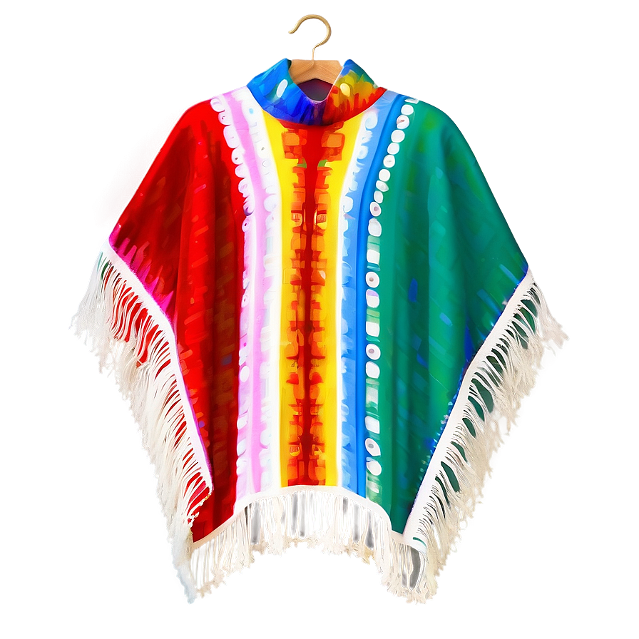 Mexican Poncho In Bold Colors Png 6 PNG Image