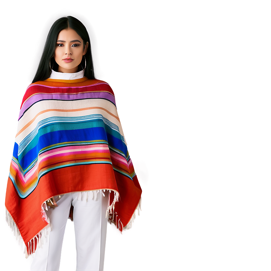 Mexican Poncho Inspired Look Png 06282024 PNG Image