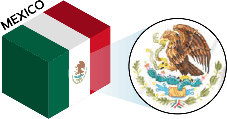 Mexico Flag3 D Cubeand Coatof Arms PNG Image