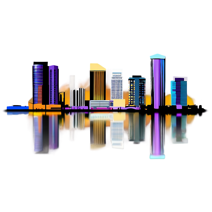 Miami Downtown Skyline Silhouette Png Glf PNG Image