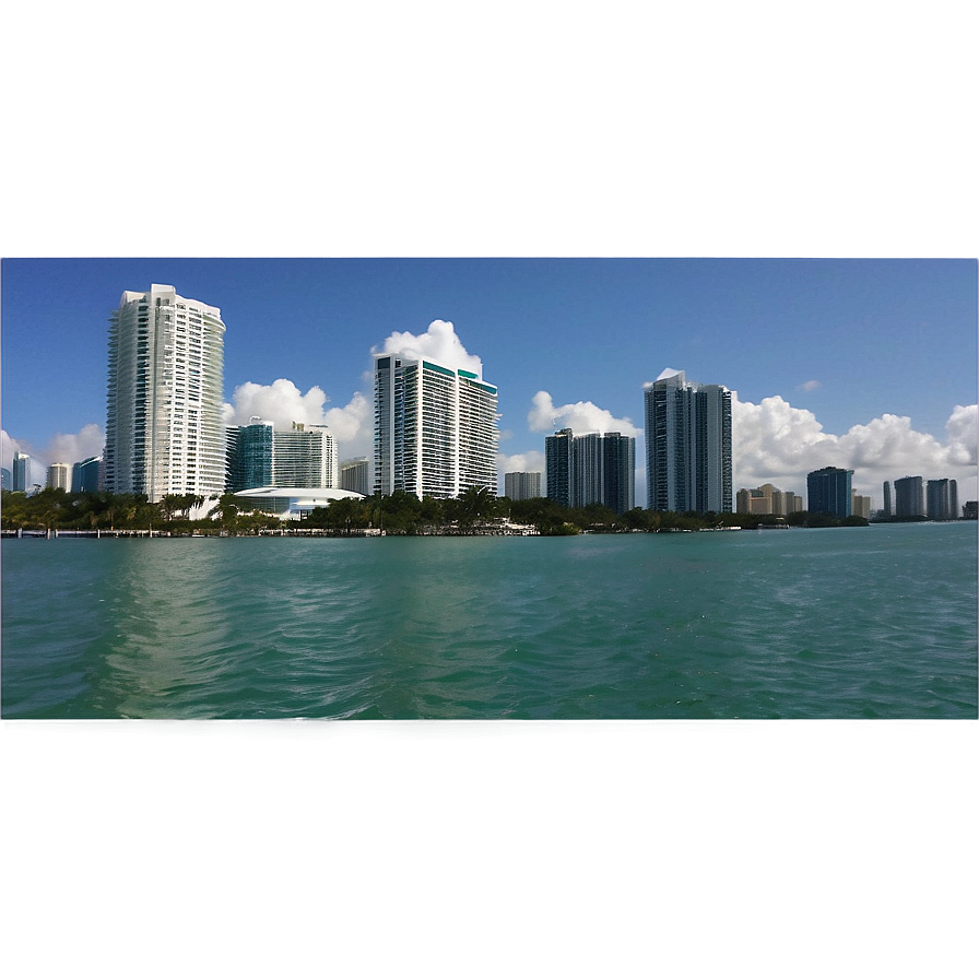 Miami Skyline And Biscayne Bay Png Ojn PNG Image