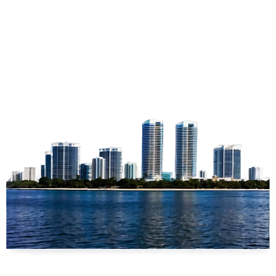 Miami Skyline And Clear Blue Sky Png Pkw PNG Image