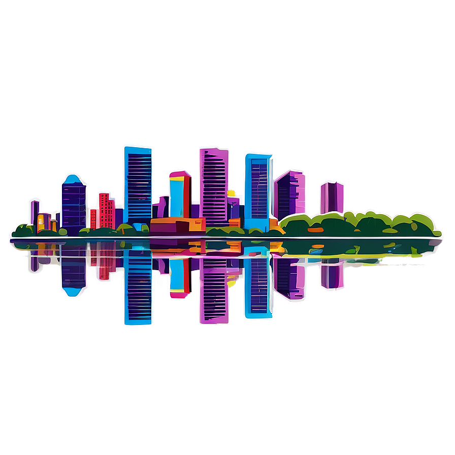 Miami Skyline In Summer Png Cve5 PNG Image