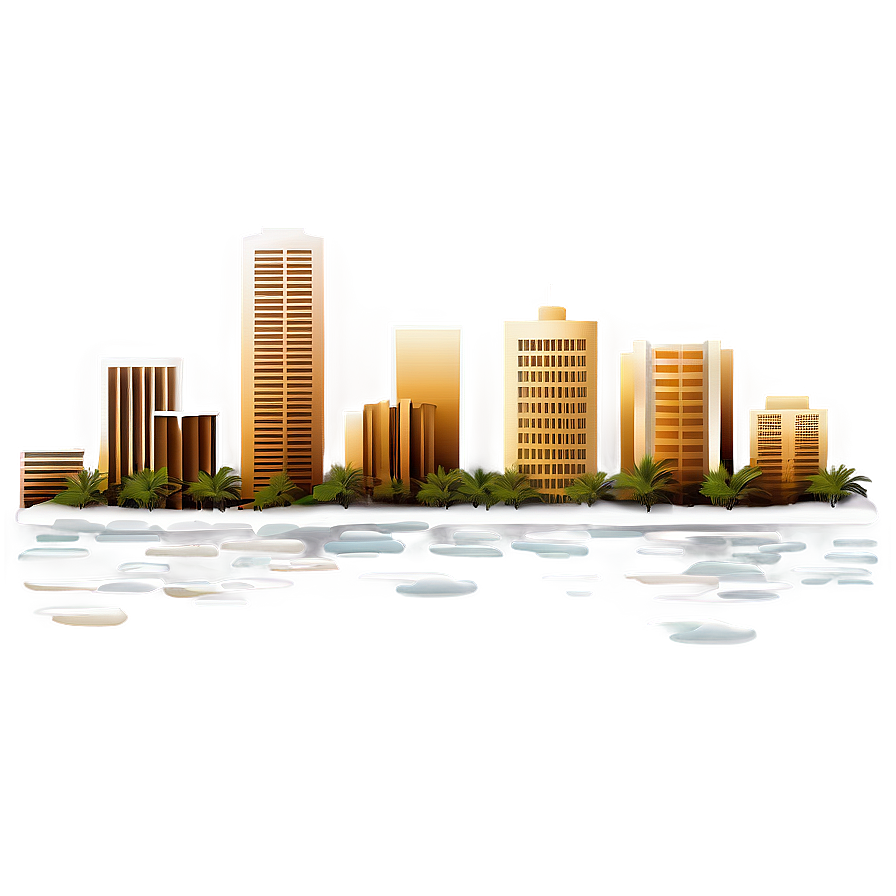 Miami Skyline With Artistic Flair Png Yae77 PNG Image