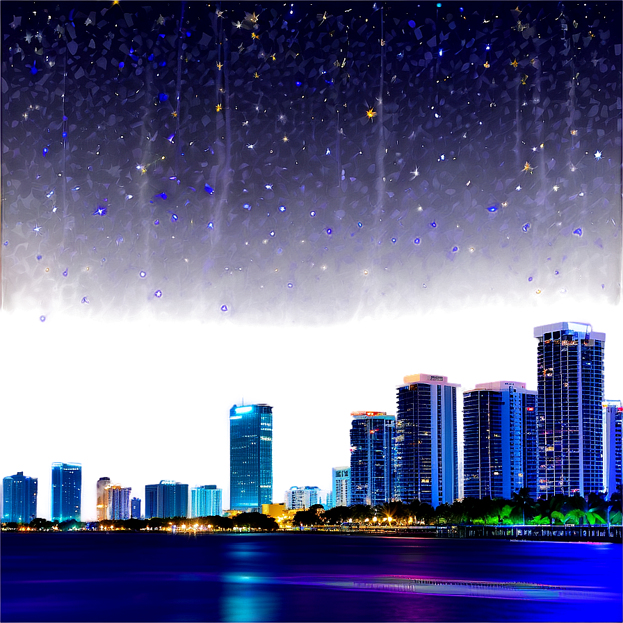 Miami Skyline With Starry Night Png 06272024 PNG Image