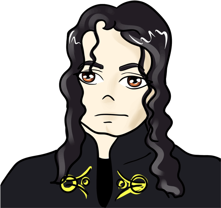 Michael Jackson Cartoon Portrait PNG Image