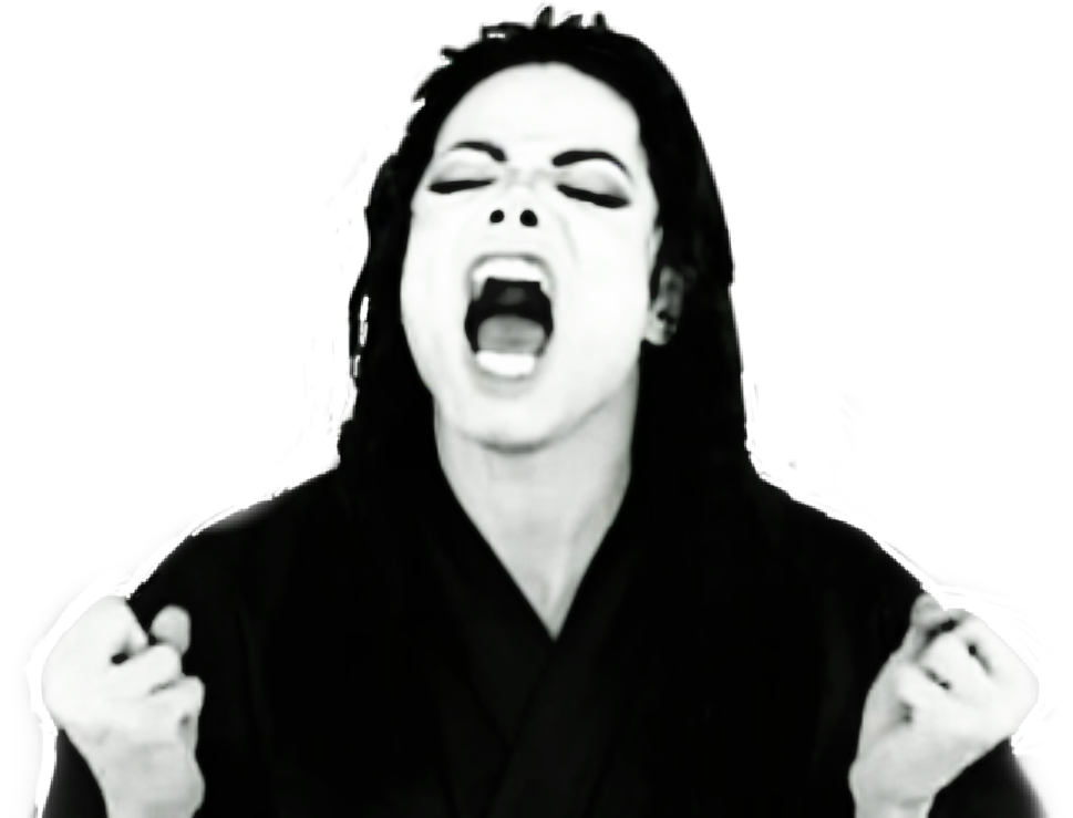 Michael Jackson Singing Passionately PNG Image