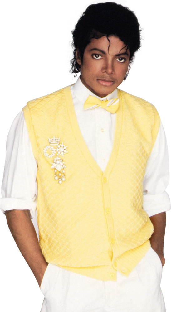 Michael Jackson Yellow Vest Portrait PNG Image