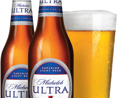 Michelob Ultra Bottlesand Glass PNG Image