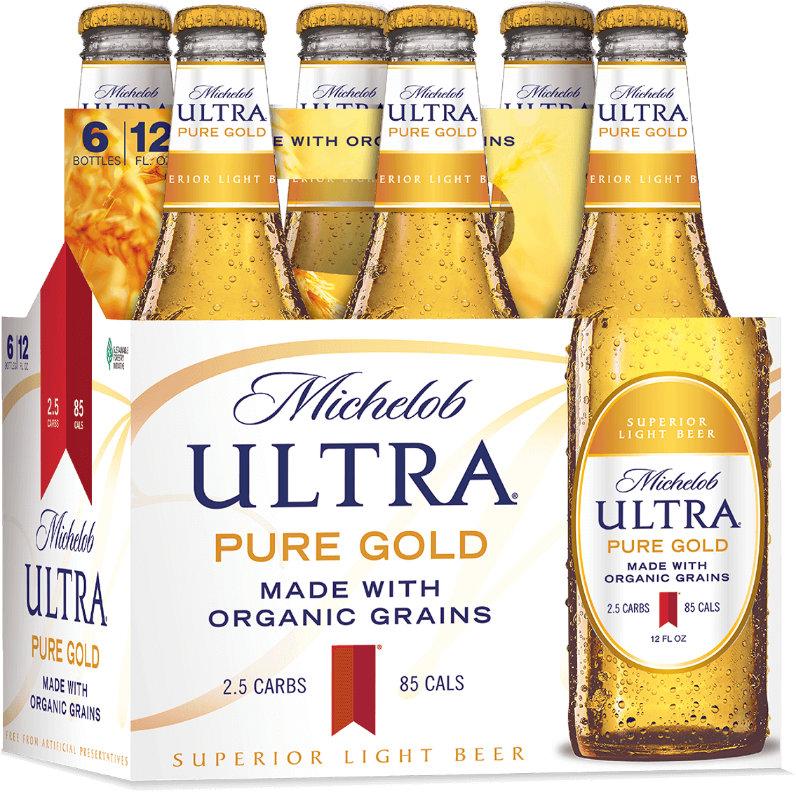 Michelob Ultra Pure Gold Beer Pack PNG Image