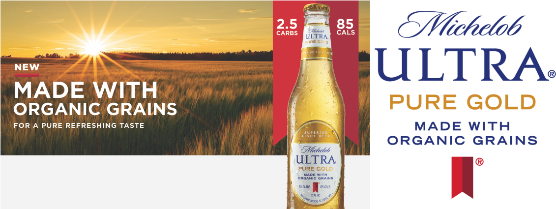 Michelob Ultra Pure Gold Organic Beer Ad PNG Image