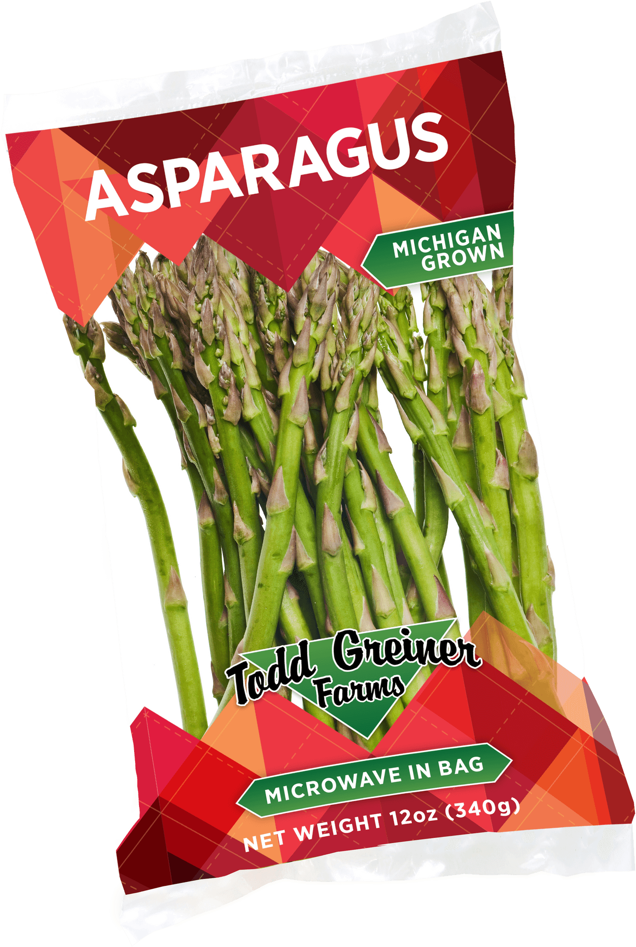 Michigan Grown Asparagus Packaging PNG Image