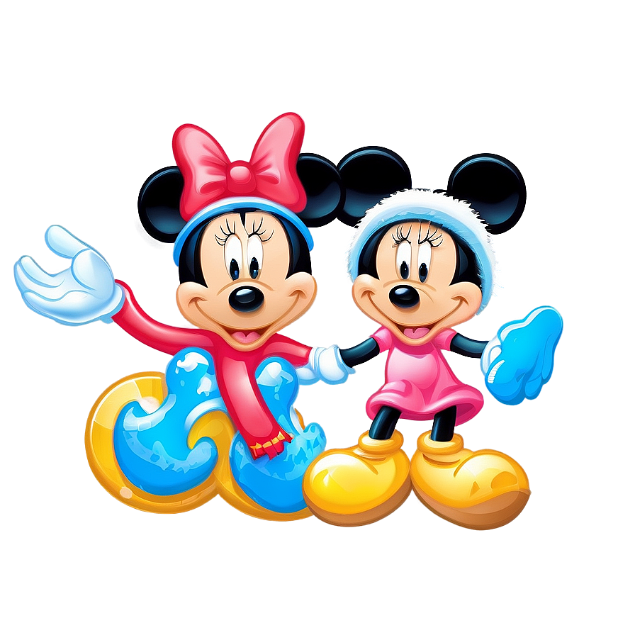 Mickey And Minnie Winter Fun Png 74 PNG Image