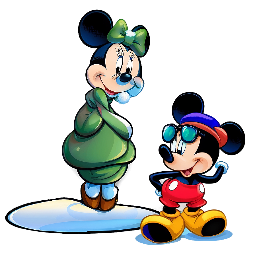 Mickey And Minnie Winter Fun Png Pae PNG Image