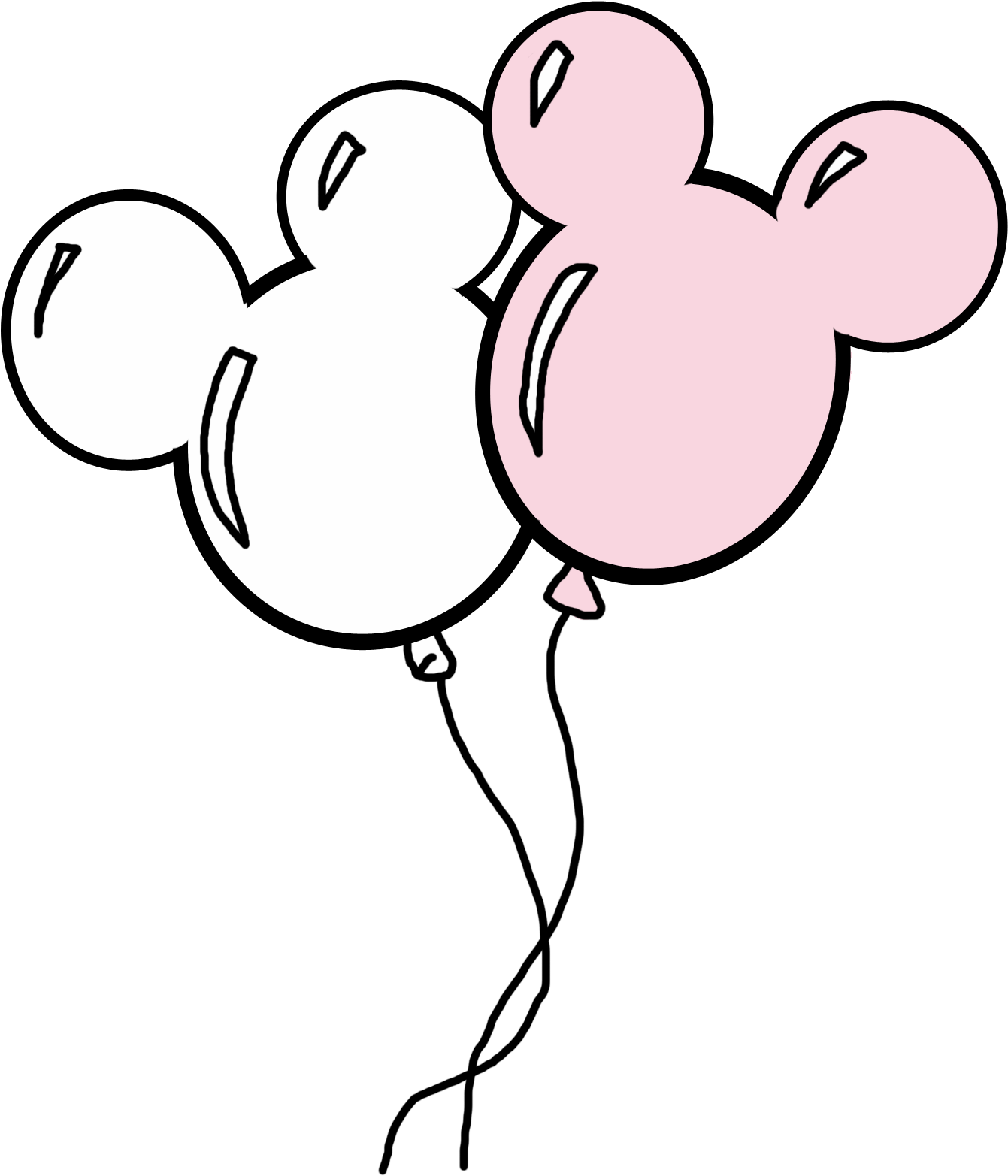 Mickey Minnie Inspired Balloons Illustration PNG Image