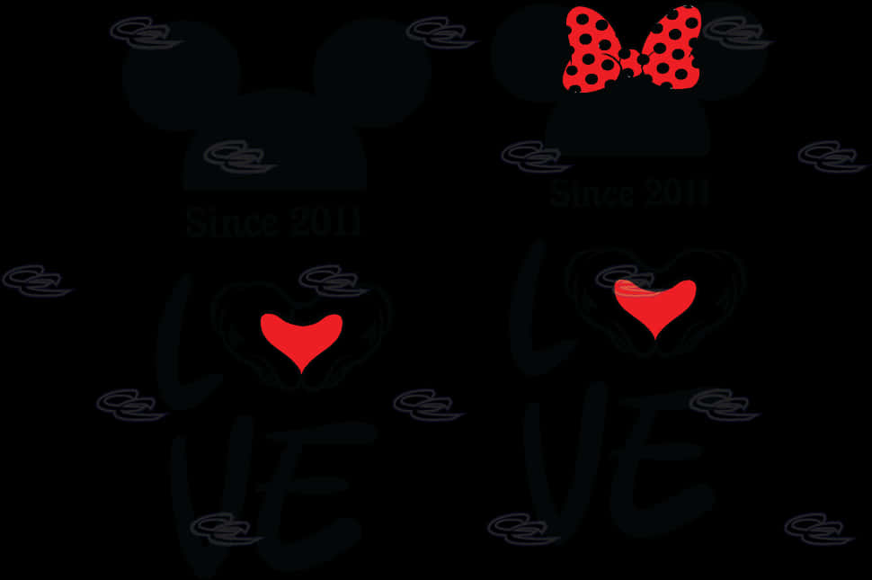 Mickey Minnie Love Since2011 PNG Image