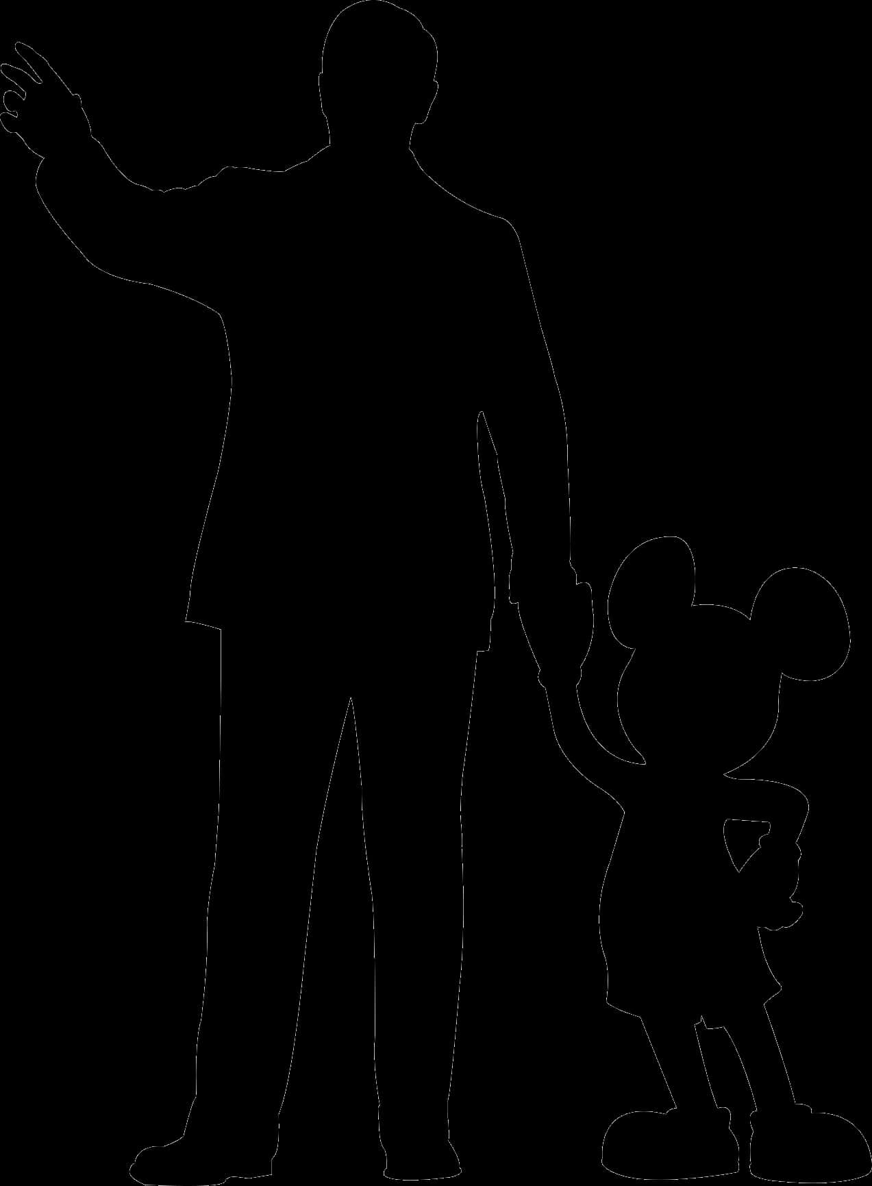 Mickey_ Mouse_and_ Partner_ Silhouette PNG Image