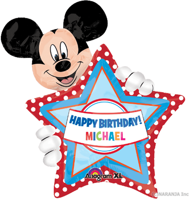 Mickey Mouse Birthday Balloon Celebration PNG Image