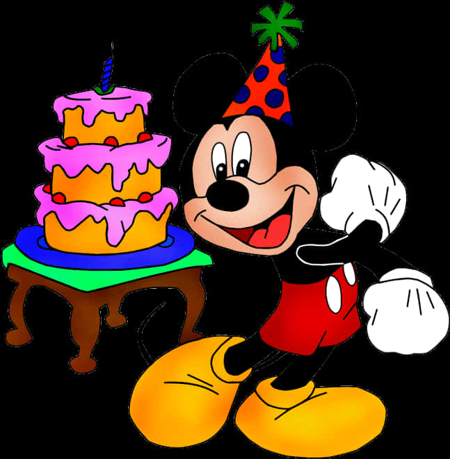 Mickey Mouse Celebration Cake PNG Image