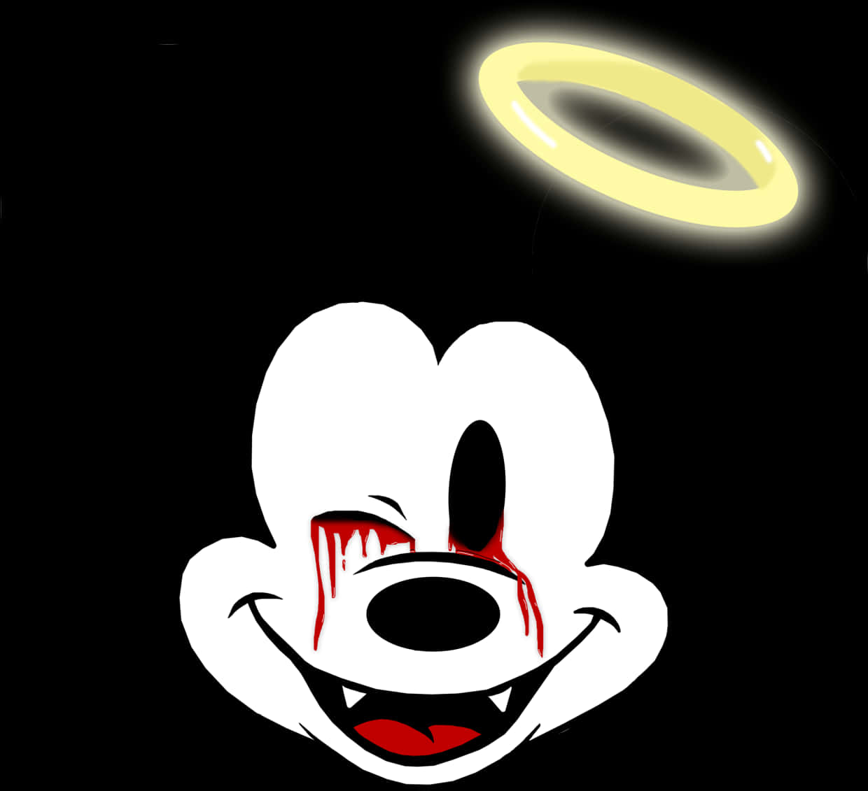 Mickey Mouse Dark Angelic Halo PNG Image