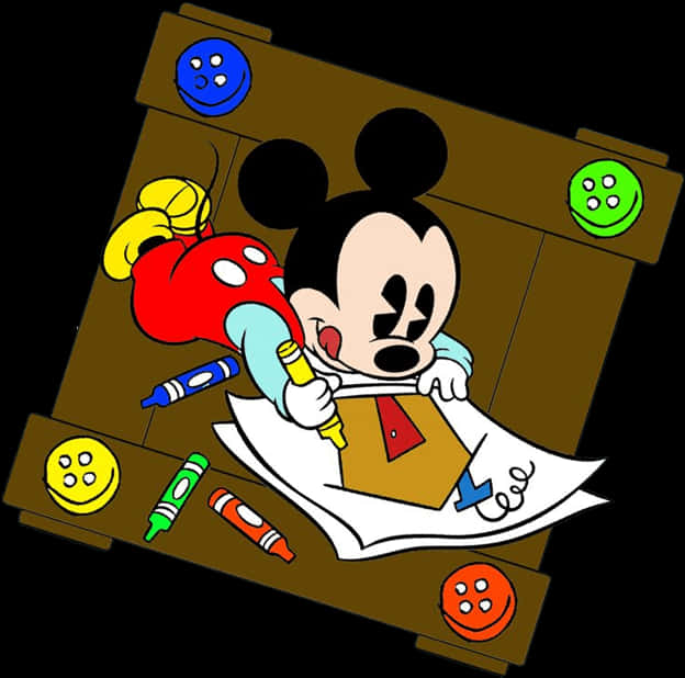 Mickey Mouse Drawing Activity PNG Image