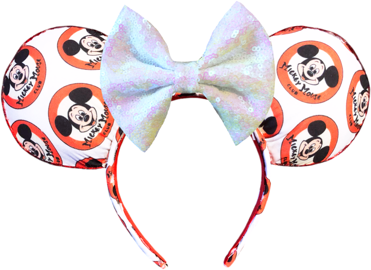 Mickey Mouse Ears Headbandwith Bow PNG Image