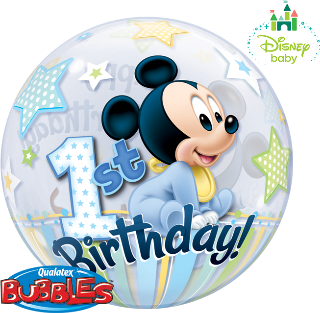 Mickey Mouse_ First Birthday_ Balloon PNG Image