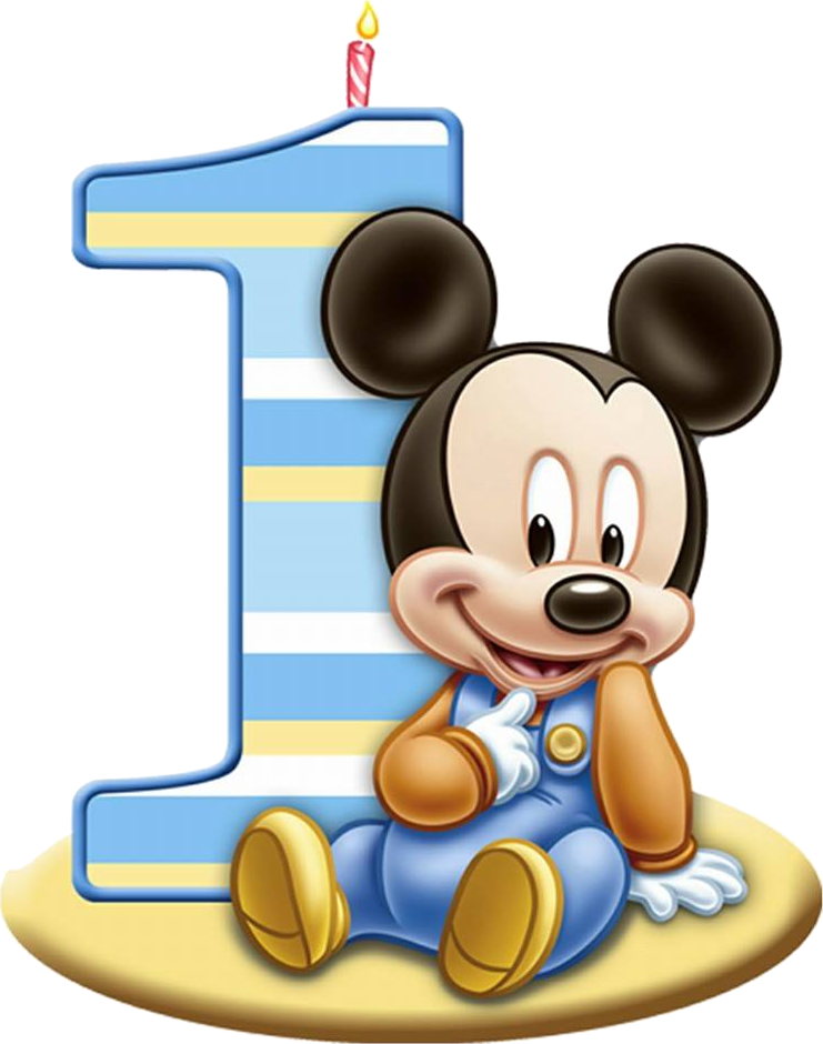 Mickey Mouse First Birthday Celebration PNG Image