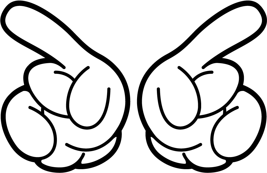 Mickey Mouse Hands Pointing Vector PNG Image