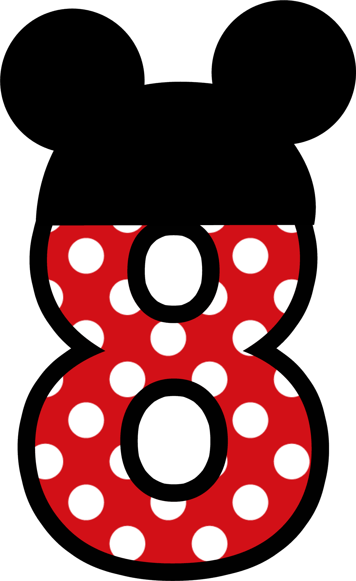 Mickey Mouse Inspired Number8 PNG Image