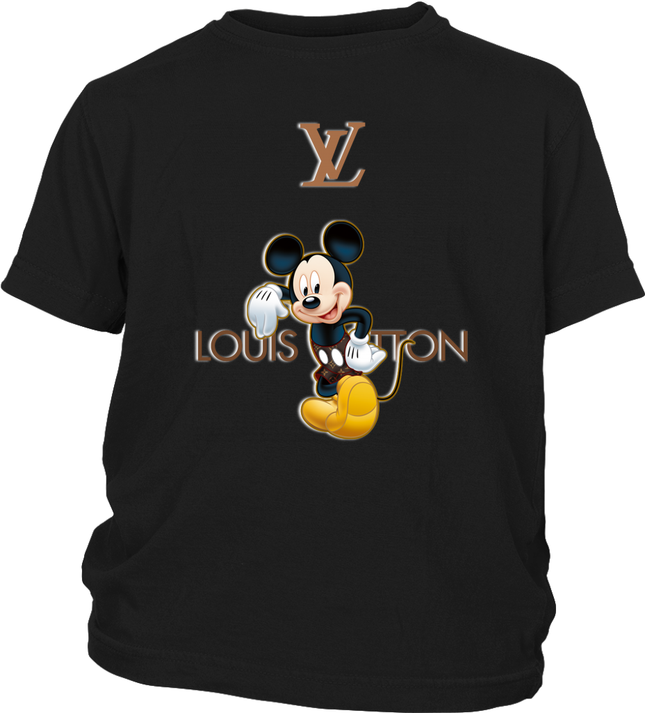 Mickey Mouse Louis Vuitton Black Shirt PNG Image