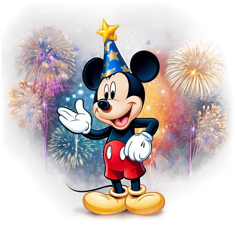 Mickey Mouse New Year Celebration Png Kjp PNG Image