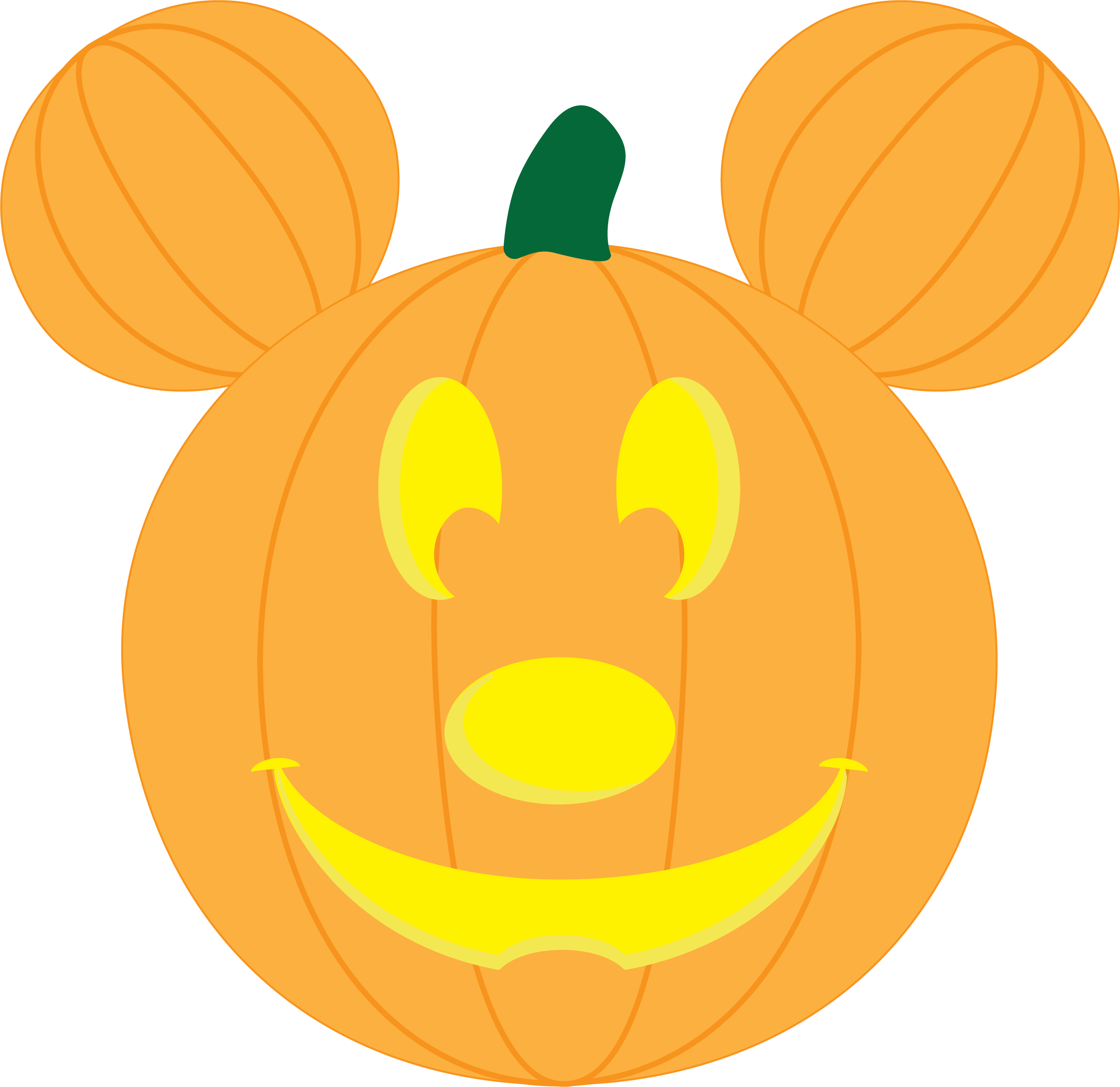 Mickey Mouse Pumpkin Carving Design PNG Image